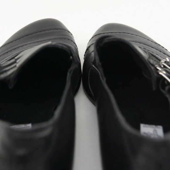 Arnold Churgin Handmade in Italy Black Leather Triple Monk Strap Loafer Sz 38.5 - Picture 9 of 13